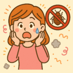 トコジラミに困っている人のイラスト