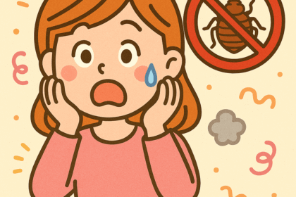 トコジラミに困っている人のイラスト