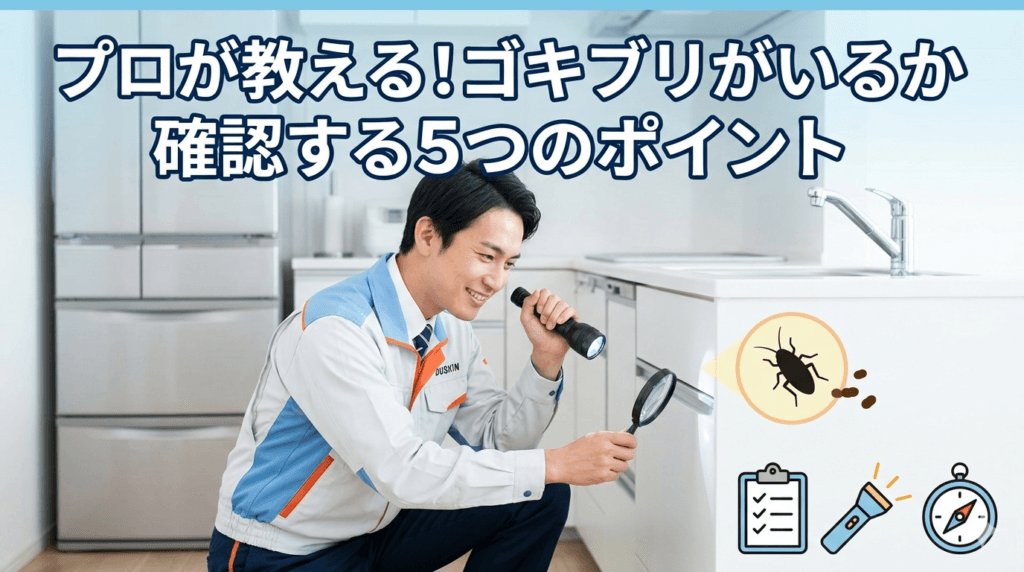 ゴキブリがいるかどうかのポイントを表すイラスト