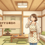 天井裏から音がしている様子を表したイラスト