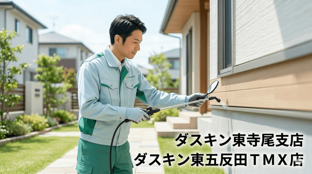 薬剤散布をしている男性の画像