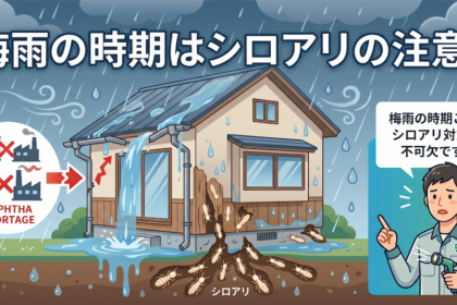 ナフサ不足で雨樋入手困難！梅雨はシロアリが湧く